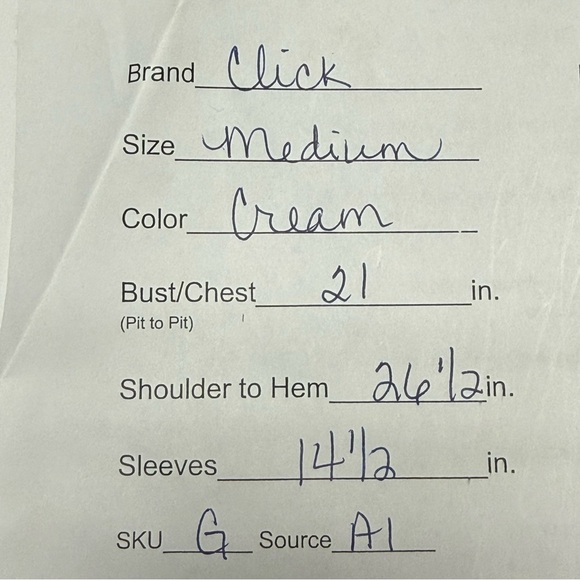 Click Linen Cream Henley Button Boho Tunic Top Medium - Picture 9 of 9